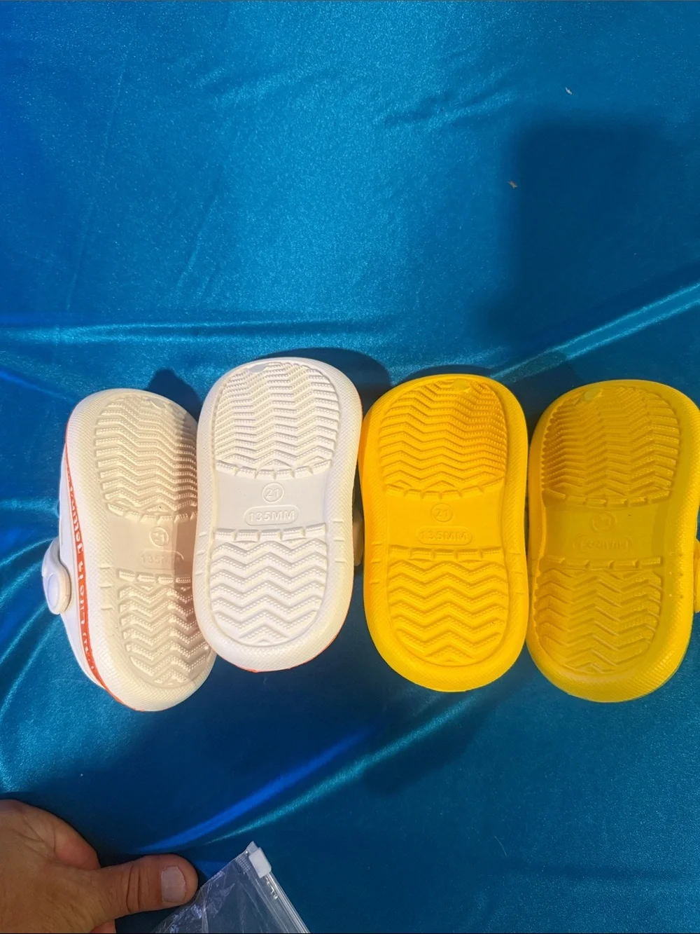 2 Children's Cartoon Slip-On Clogs - White & Yellow